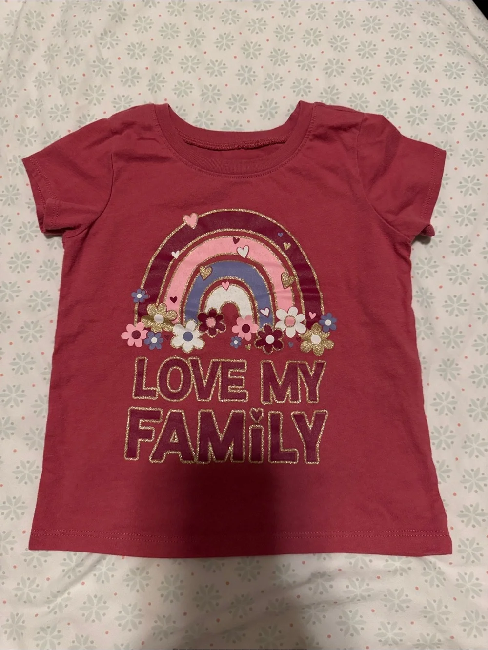 The Children's Place Raspberry Pink Rainbow 'Love My Family' Tee